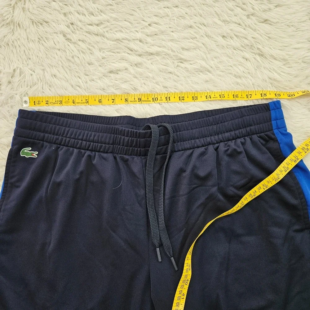 Lacoste Sport Mens Track Pants Navy Blue Royal‎ Stripe Joggers 2XL Drawstring